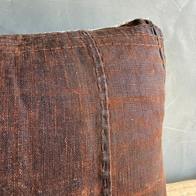 Not Yet Made - Made To Order Vintage Grainsack and Japanese Coated Canvas Lumbar Pillow With Down Insert For Sale - Image 5 of 7