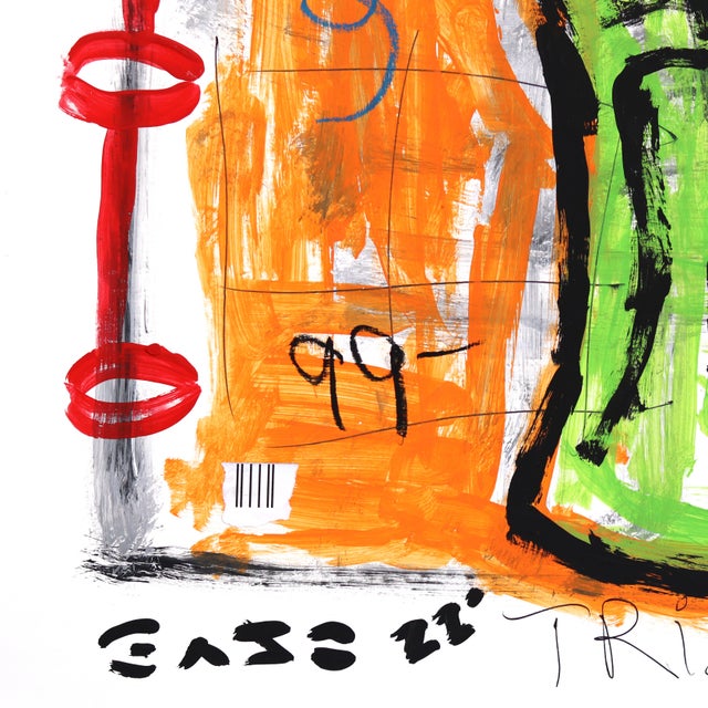 Fizz One Out - Abstract Green & Orange Bottle Still Life Artwork by Gary John For Sale - Image 4 of 6