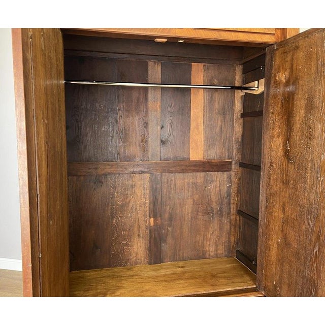 Antique French Carved Walnut Mirrored 2-Door Armoire For Sale - Image 16 of 18