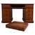 Antique English Walnut Pedestal Desk with Blue Leather Top For Sale - Image 3 of 12
