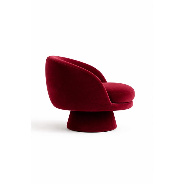 Batik Burgundy Velvet Chair by Alexandre Ligios, in New conditions. Designed from 2000 Labeled by Maker