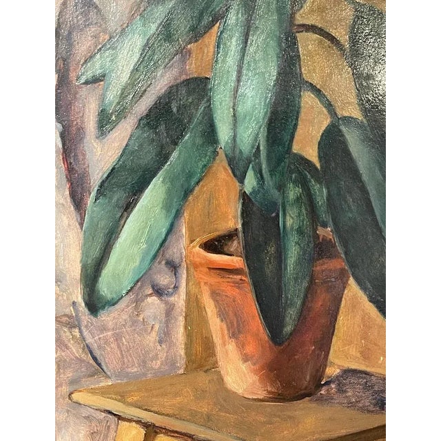 Giulio Benzi, Plant, Oil Painting on Cardboard, Framed For Sale - Image 4 of 7
