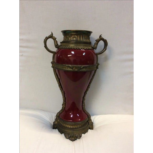 Bronze Mounted French Ceramic Urn For Sale - Image 11 of 11