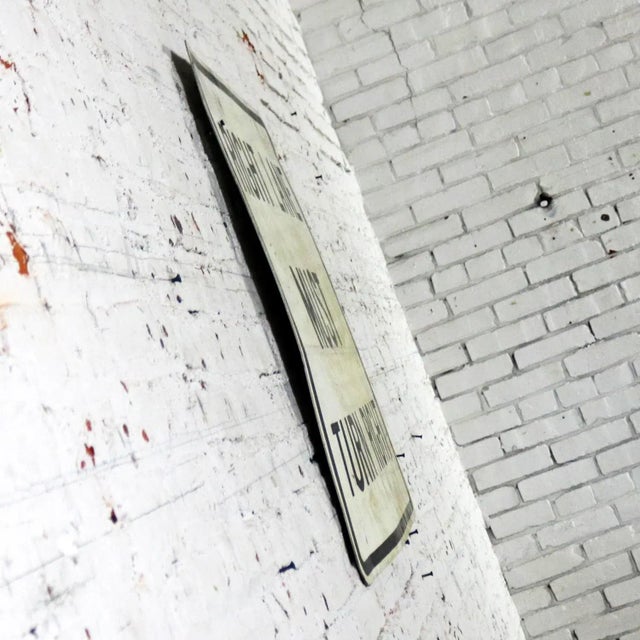 White Vintage Right Lane Must Turn Right Large Steel Traffic Sign For Sale - Image 8 of 11