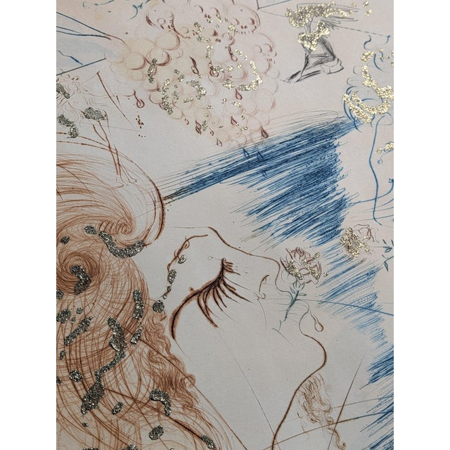 Salvador Dali, The Kiss, 1971, Etching & Stencil with Gold Foil on Arches Paper For Sale - Image 11 of 15