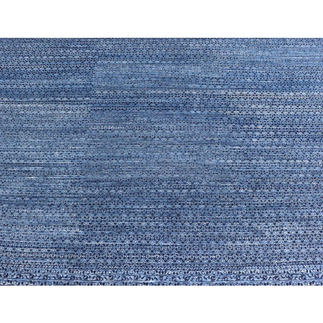 Textile Mamluk Rug With Ottoman Design in Navy Blue by Keivan Woven Arts 8'11 X 11'8 For Sale - Image 7 of 12