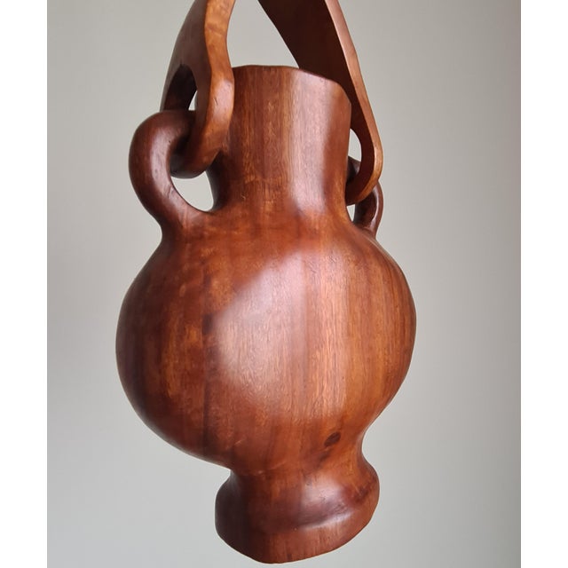 Brutalist Vase in Mass-Carved Wood, 1950, in Very Good conditions. Designed 1950 to 1959