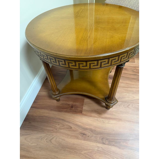 Vintage Regency Style Greek Key Side Table For Sale - Image 12 of 16