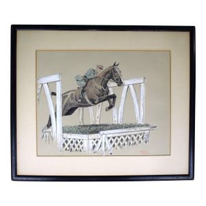 "Double Over" Show Jumper Gouache by Paul Desmond Brown (1893-1958)