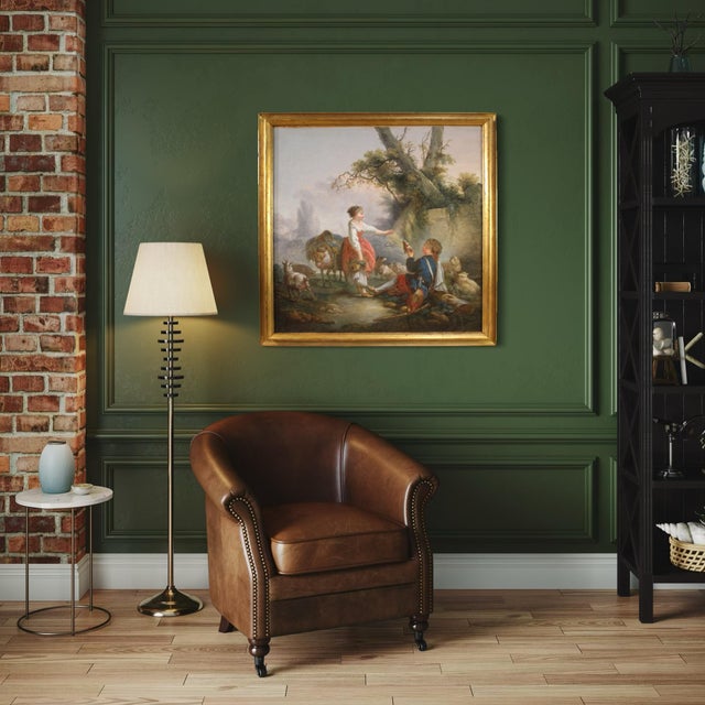 Romantic Pastoral Scene, 1770, Oil on Canvas, Framed For Sale - Image 6 of 15