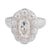 Art Deco 1930s Art Deco Gia 1.02 Carat Oval Cut Diamond Cluster Platinum Engagement Ring, Size 4 For Sale - Image 3 of 8