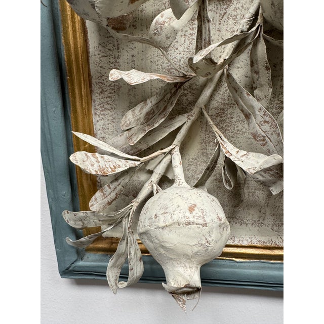Rustic European Three-Dimensional Papier Mache' Botanical Art in Papier Mache Frame For Sale - Image 3 of 10