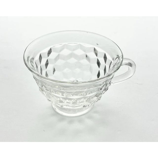 Transparent 1950s Fostoria “American” 13-Piece Glass Punch Bowl & Cups Set For Sale - Image 8 of 10