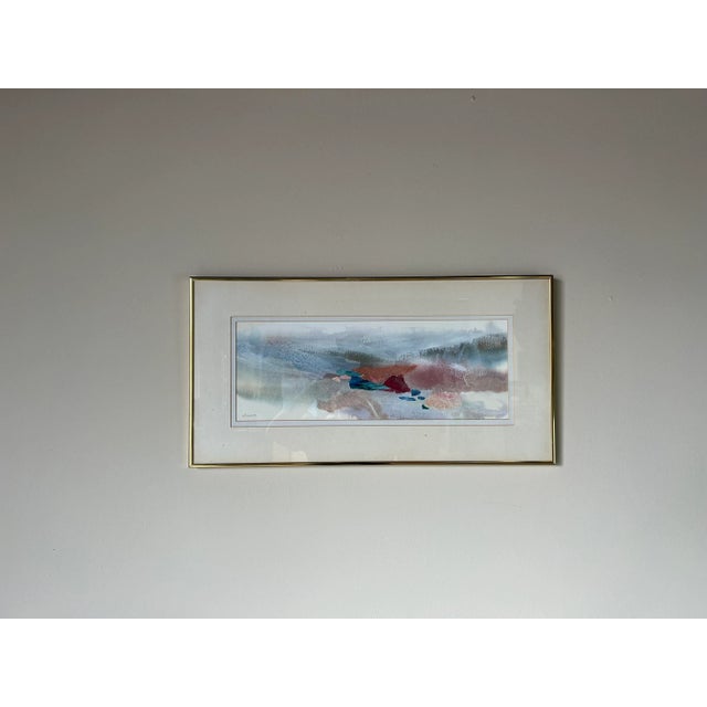 80's Le Bloemker Acrylic on Paper Abstract Composition Painting For Sale - Image 10 of 12