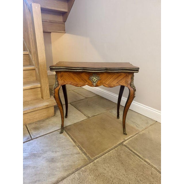Antique French Kingwood and Cross Banded Card Table, 1860 For Sale - Image 7 of 7