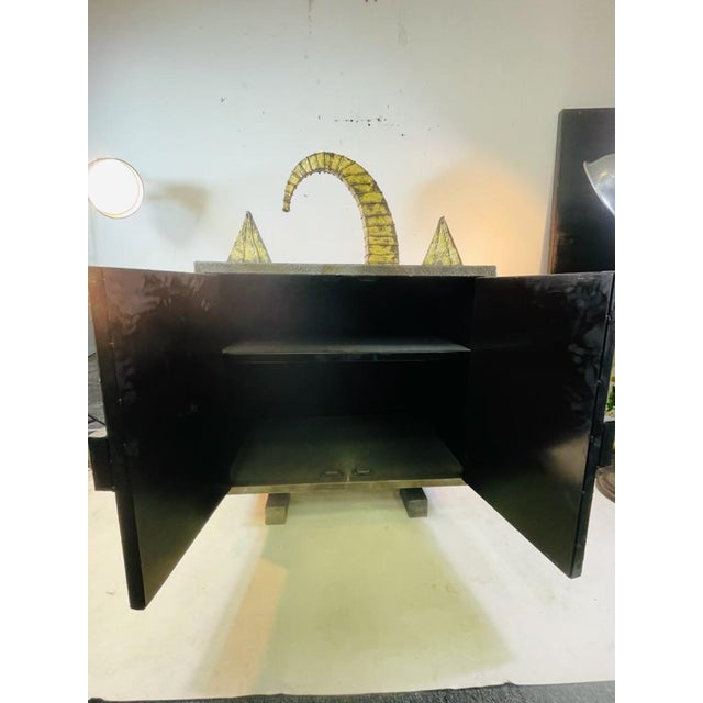 Incredible Brutalist Style Metal Cat Cabinet. For Sale - Image 9 of 11