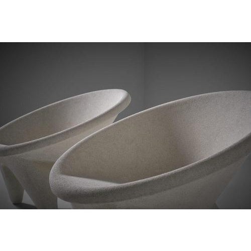 Sculptural concrete ‘sphere’ chairs, Italy – 1960s. Produced in the sixties by an Italian manufacturer specialized in...