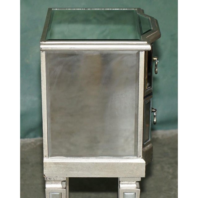 Venitian Bevelled Glass Nightstand with Drawers by Aeg, 2010, Set of 2 For Sale - Image 11 of 18