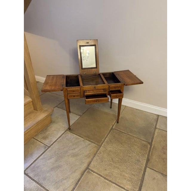 Victorian French Ladies Marquetry Inlaid Kingwood Dressing Table, 1860s For Sale - Image 7 of 9