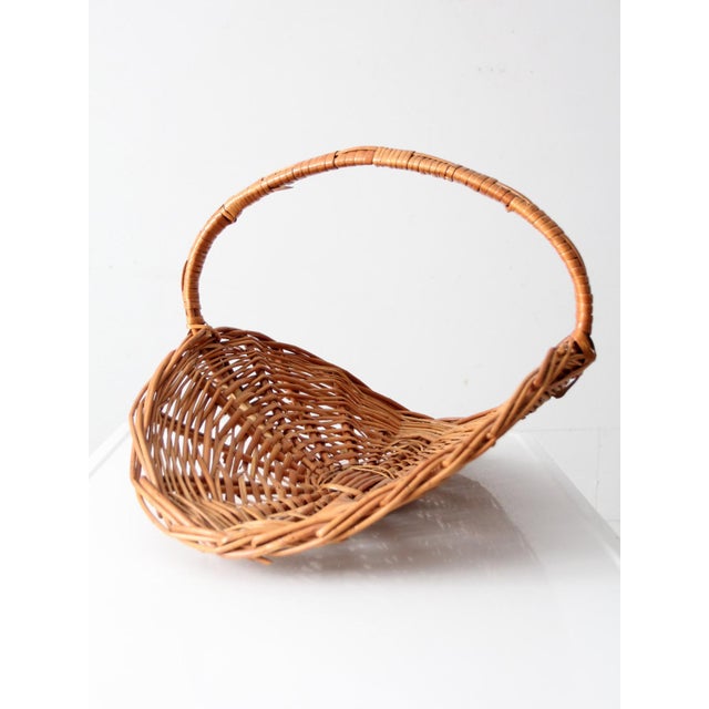 Vintage Wicker Kindling Basket For Sale - Image 4 of 13