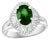 1.8 Carat Oval Tsavorite and 1.0 Carat Diamond Ring in Platinum Estate Size 6 For Sale