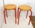 Scandinavian Stools in Wood and Red Lacquered Metal, 1980s, Set of 2 For Sale - Image 13 of 13