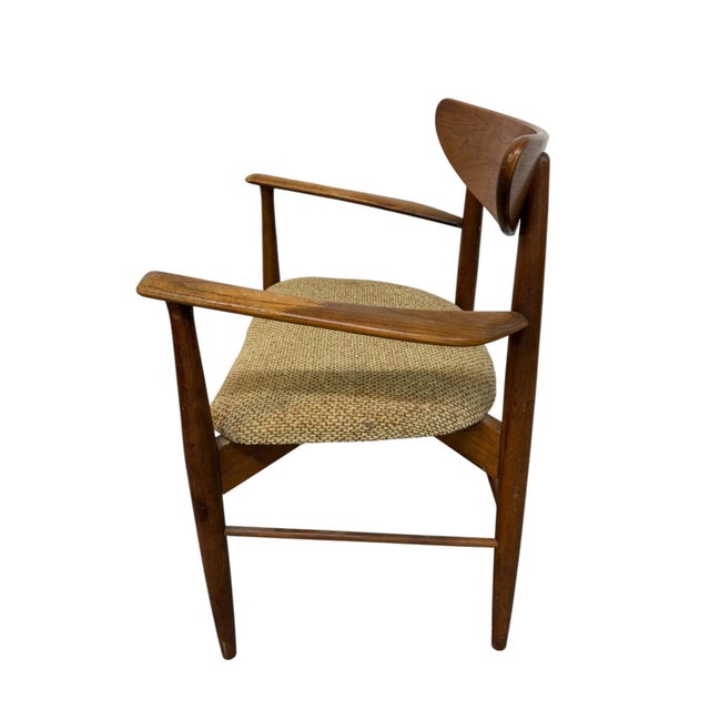 Mid-Century Modern Walnut & Oak Arm Chairs - Set of 2 For Sale In Philadelphia - Image 6 of 7