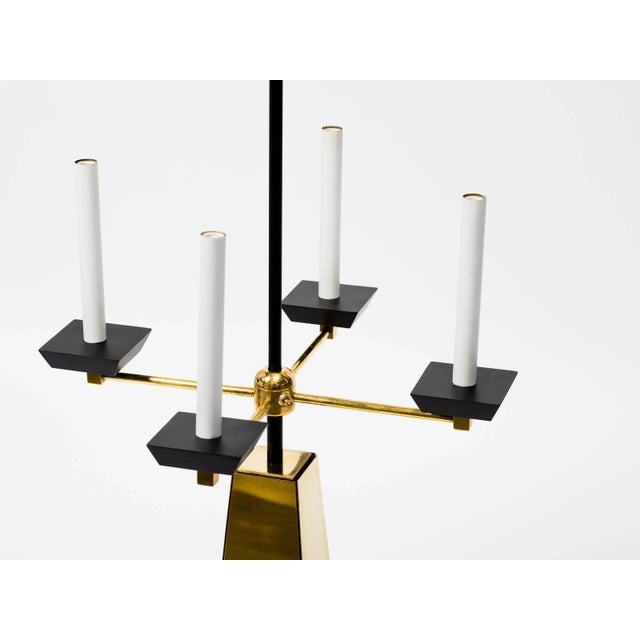 Mid-Century Modern Restored 1950s Brass Obelisk Lamp For Sale - Image 3 of 7