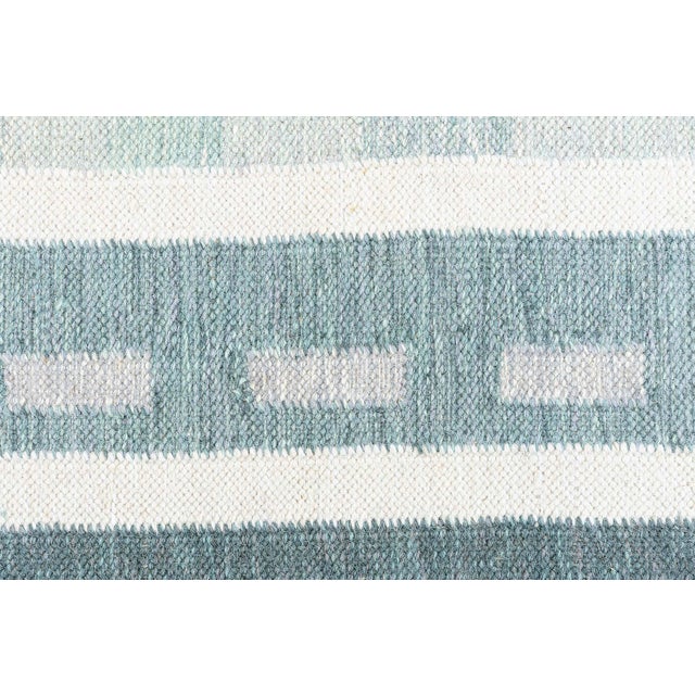 Doris Leslie Blau Artisan Vintage Swedish Abstract Slate Gray Hand-Knotted Rug For Sale - Image 4 of 10