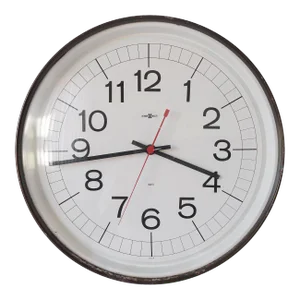 1950s Large Industrial Mid-Century Modern Howard Miller Metal School Clock