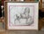 Framed Vintage drawing of a horse, after an antique sketch depicting Leonardo da Vinci's horse sculpture, often referred...