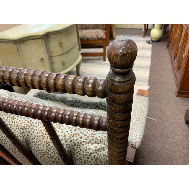 Early 20th Century Bobbin Chair With Upholstery For Sale - Image 5 of 12