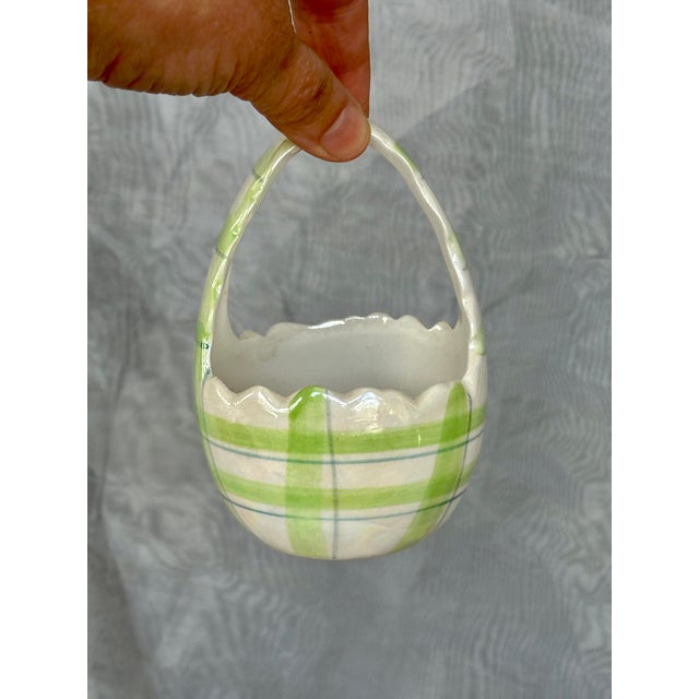 Traditional Ceramic Egg Easter Basket Bowl For Sale - Image 3 of 12