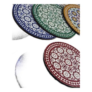 Handcrafted Moroccan Zellige Mosaic Dining Table – Round – 100 Cm (≈ 39 In) – Wrought Iron Base For Sale