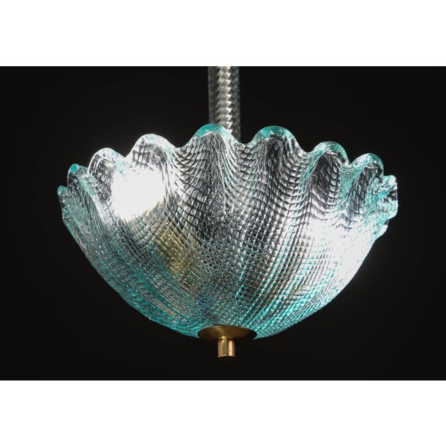 1950 Rare Blu Pendant Light Murano Glass by Barovier E Toso For Sale - Image 6 of 14