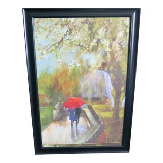 Spring Time in Paris Print Signed/ H. Rush For Sale