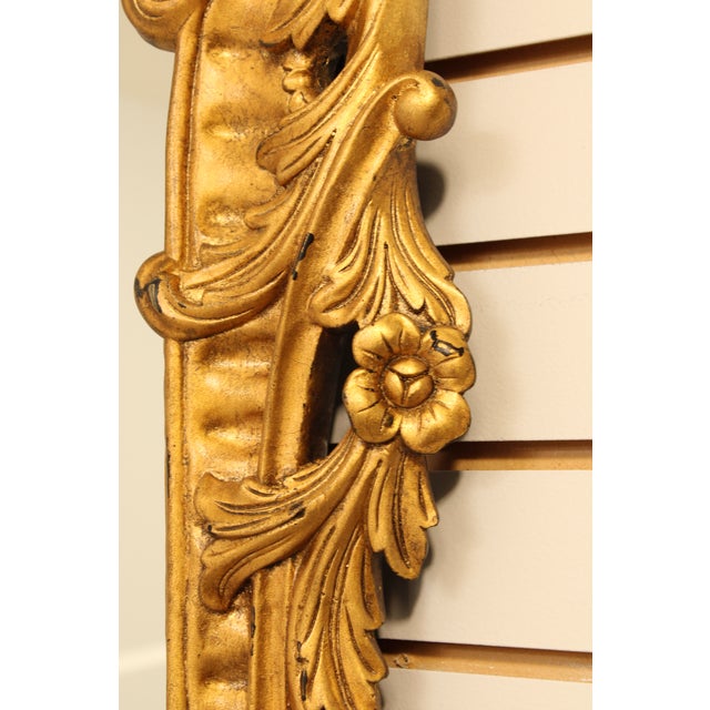 Gold Finish Chippendale Style Horizontal 3 Panel Mirror For Sale - Image 10 of 12