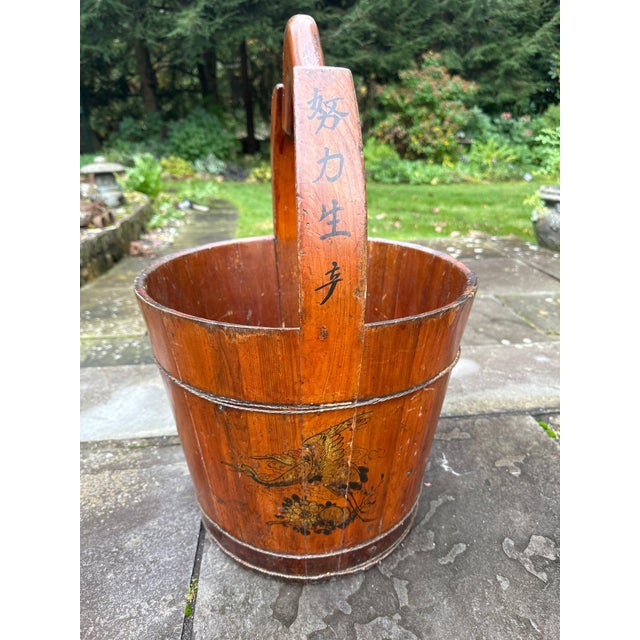 Chinese Antique Chinese Elm Wood Grain Bucket For Sale - Image 3 of 11