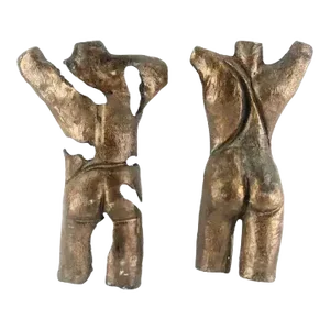1950s Pair of Bronze Male Torso Sculptures