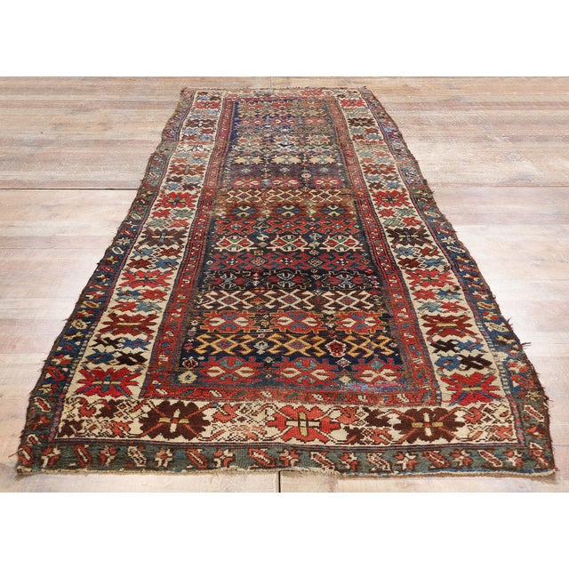 Navy Blue Late 19th Century Antique Persian Northwest Rug Runner - 03'05 X 10'04 For Sale - Image 8 of 9