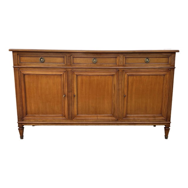French 19th Century Louis XVI Walnut Three Door Sideboard For Sale