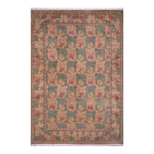 William Morris Pak-Persian Green/Brown Wool Rug - 10'3'' X 14'4'' For Sale