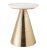 White marble perched upon a conical base, the Tempo cocktail table is brimming with refinement. Finished in glossy gold,...