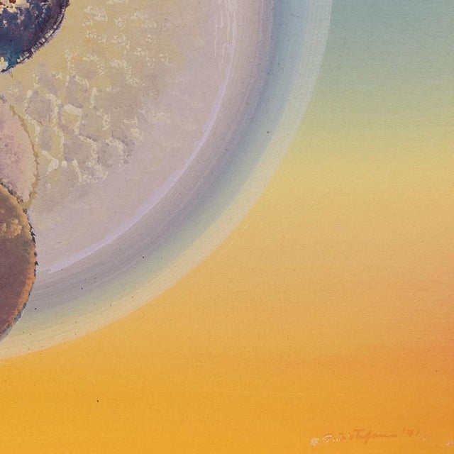 1970s 'Organic Abstract, Sunset and Cyan' by G. Distefano, 1971 For Sale - Image 5 of 6