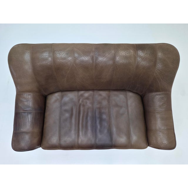 Brown DS 44 Two-Seater Sofa in Buffalo Brown Leather from de Sede, 1970s For Sale - Image 8 of 15