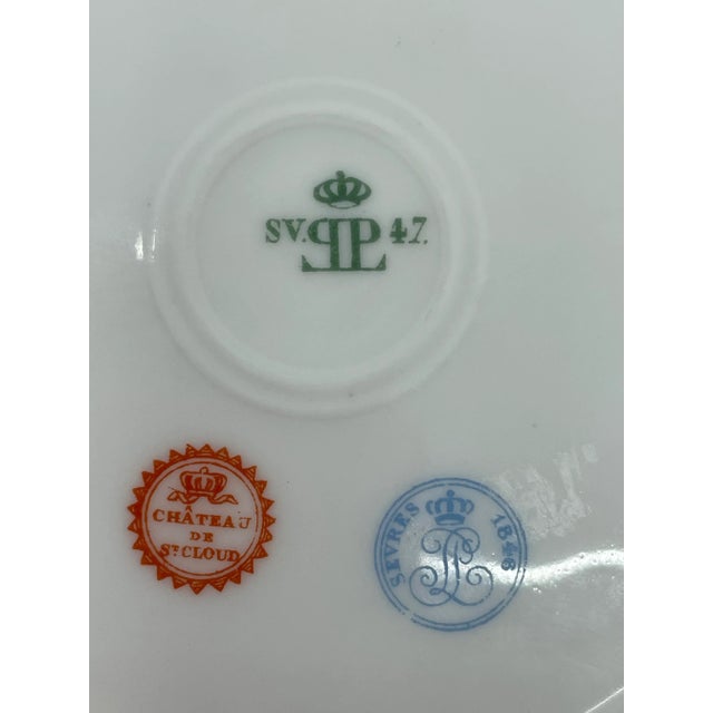 White 13 Sevres Crested Porcelain 8 7/8”Plates, Louis Philippe I, Château De St. Cloud For Sale - Image 8 of 9