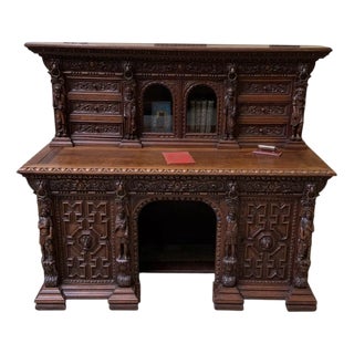 Antique Oak Desk, 1880s For Sale
