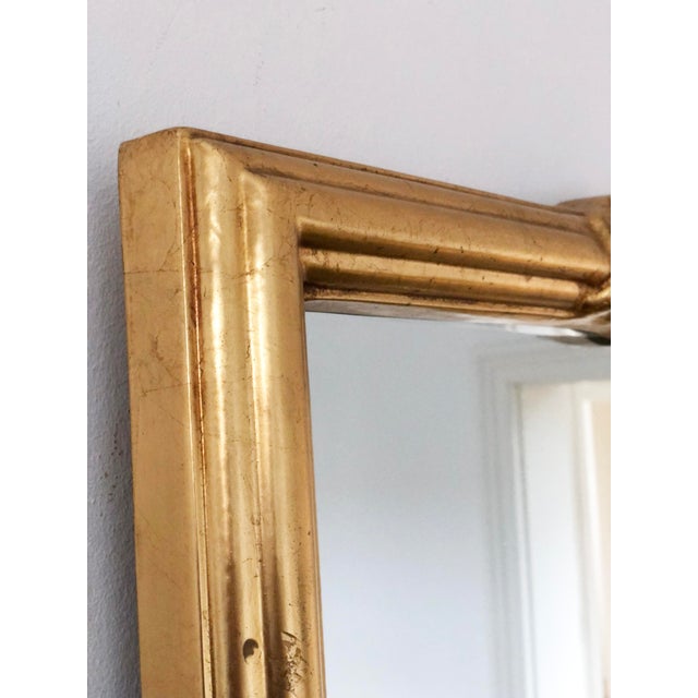 Vintage Rectangular Giltwood Bevelled Mirror With Rose Accents For Sale - Image 6 of 10