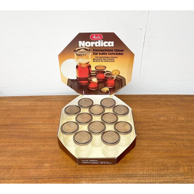 Vintage German Nordica Series Drinking Glasses with Cardboard Shop Display from Melitta, 1970s, Set of 12 For Sale - Image 3 of 18