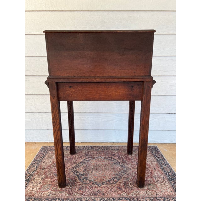 Antique English Slant Top Bible Box Desk Stand Jacobean Carved Oak Lectern C1890 For Sale - Image 17 of 18